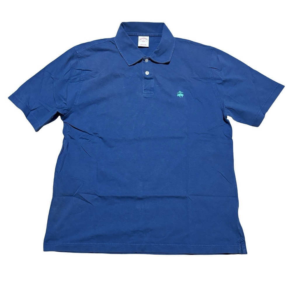 Brooks Brothers 346 Men's Polo Shirt Blue Size Large 21 x 27